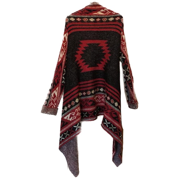 nevada a state of living long southwest motif poncho style sweater - Picture 2 of 2